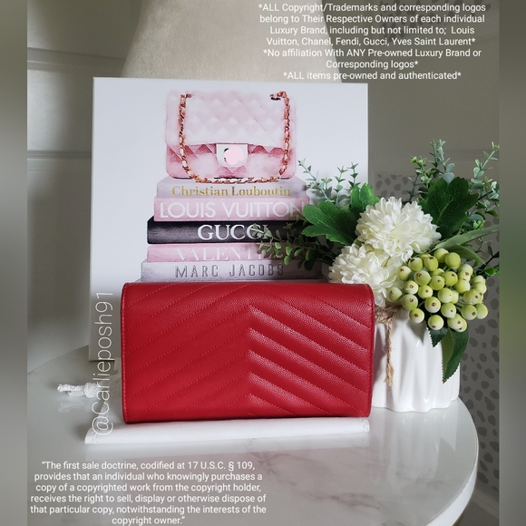 *SOLD* Authentic Pre-owned Yves Saint Laurent Grain De Poudre Envelope Wallet - Picture 3 of 14